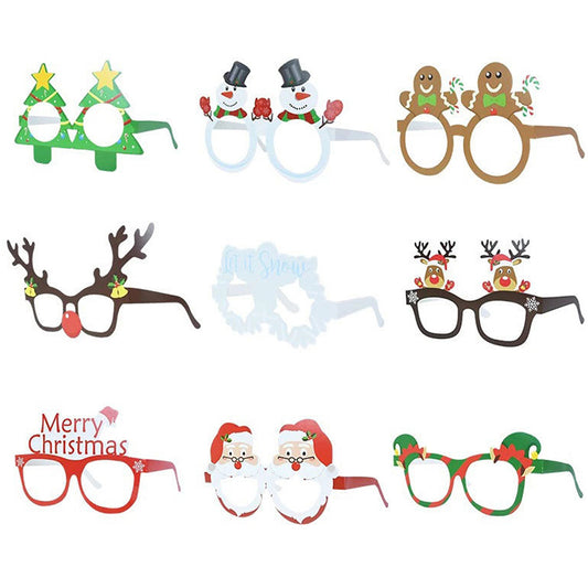 9x Christmas Glasses Specs Novelty Xmas Sunglasses Fancy Dress Party Accessory