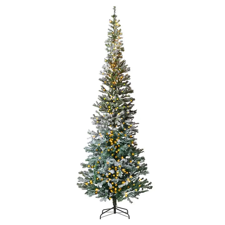 9ft Snow Tree with Plug in Lights