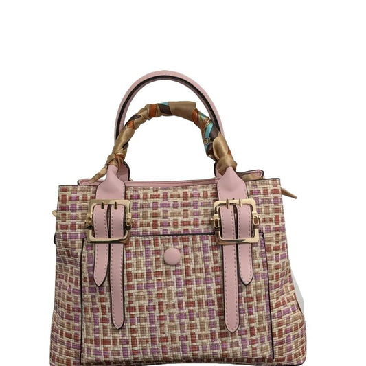 Violet Weave Chic Tote-Luxe Crossbody Bag