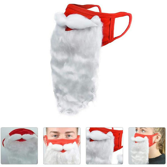 Encased Holiday Santa Beard Face Mask Costume for Adults for One Size fits All