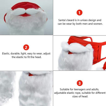 Encased Holiday Santa Beard Face Mask Costume for Adults for One Size fits All