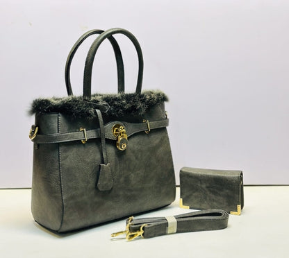 Large hand bag with wallet set